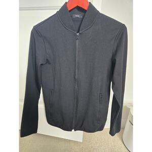 Theory Men's bomber jacket full-zip front with ribbed-knit collar XS - Black